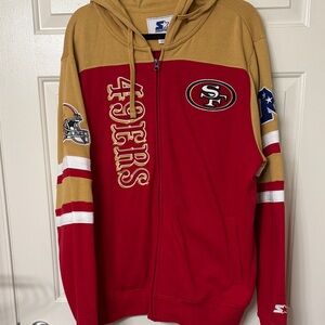 STARTER 49ers Red and Gold Zip-Up Jacket